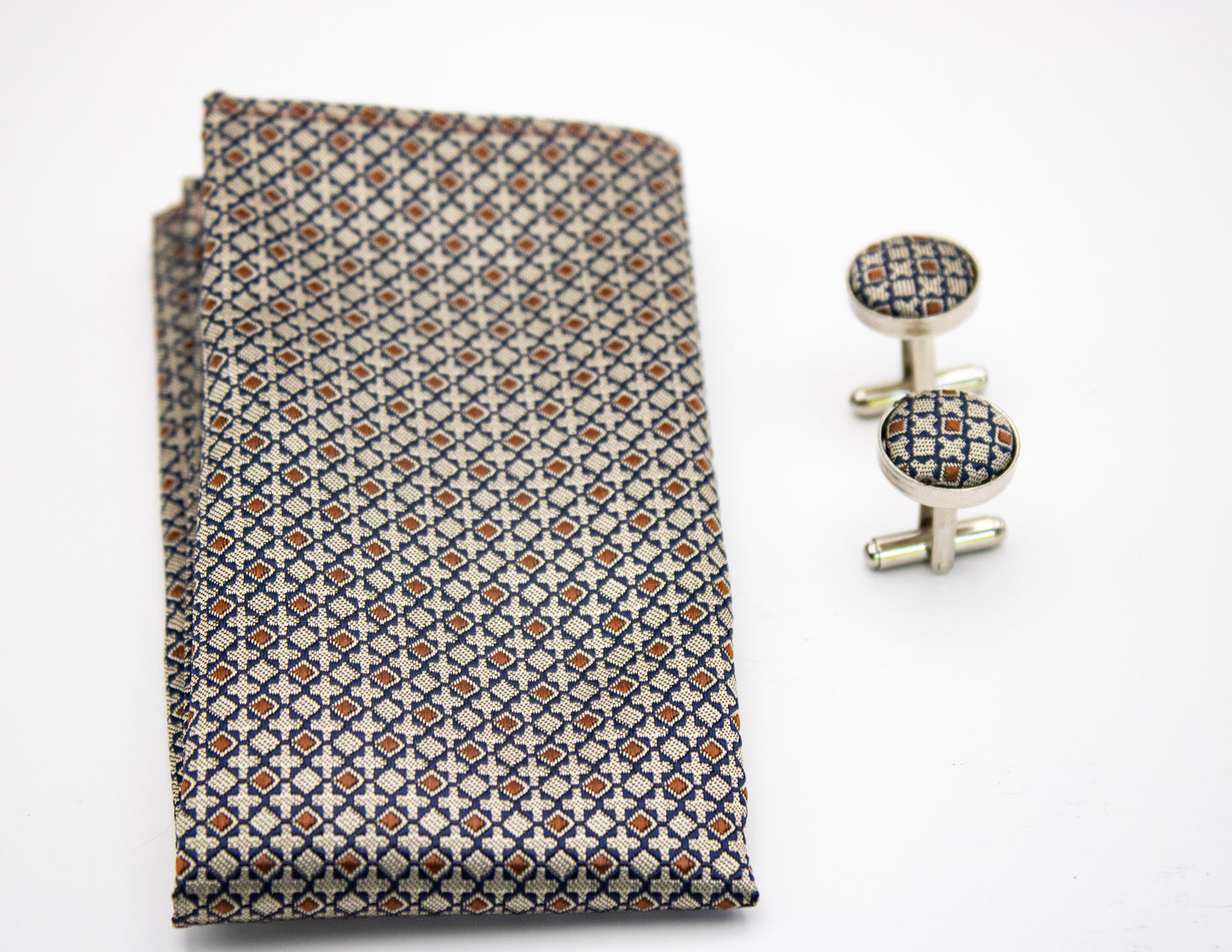 Hupgrades Baron Necktie Pocket Square Cufflinks Set