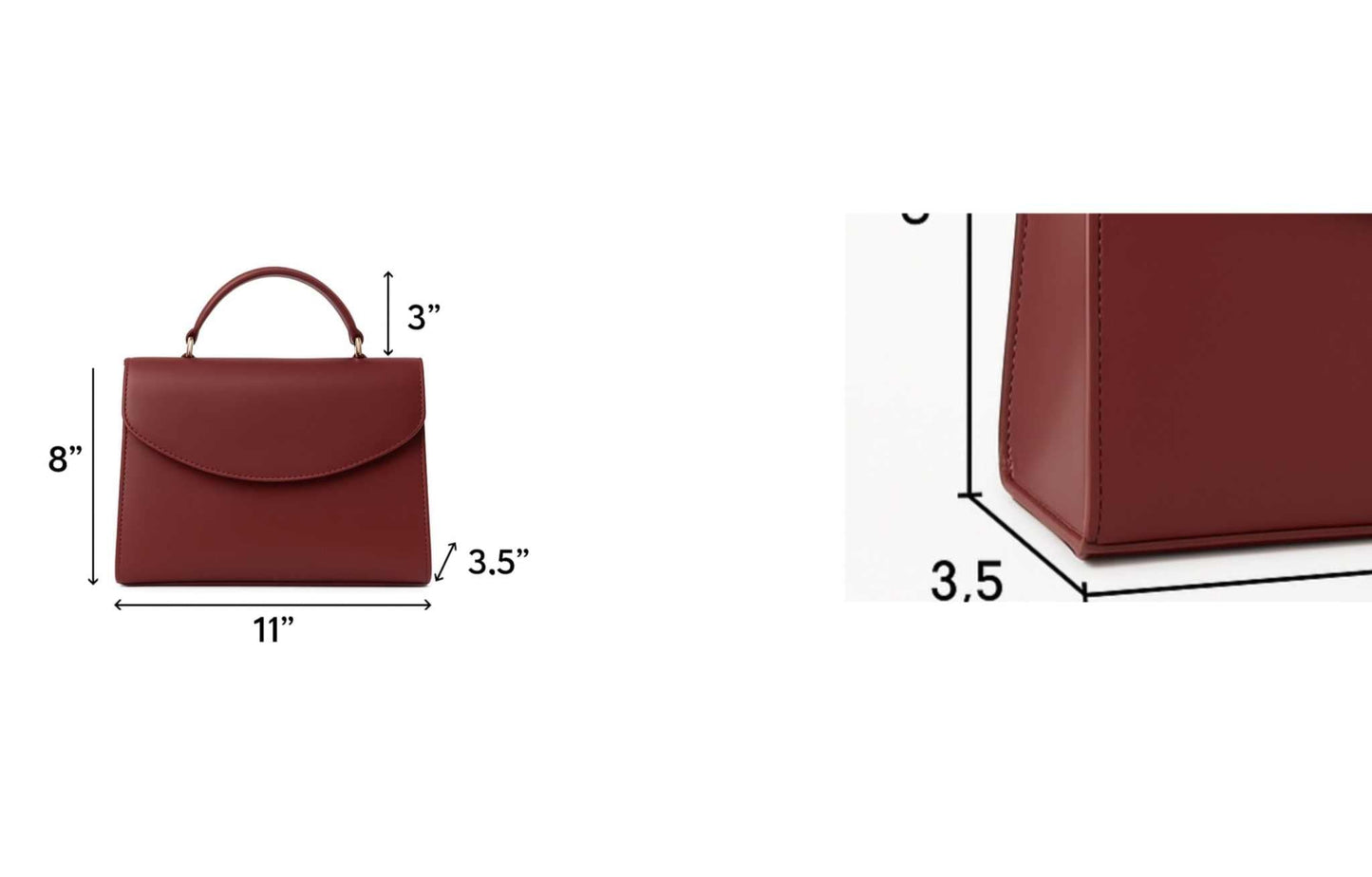Women's Handbag - Adorn Handbag| Elegant Spacious Burgundy PU Leather