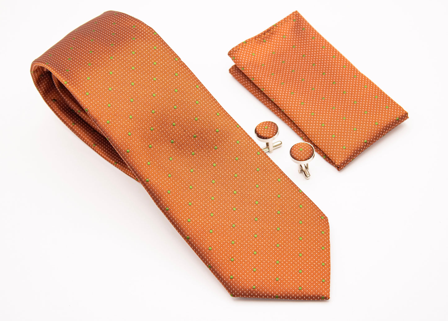 Hupgrades Crimson Drip Necktie Pocket Square Cufflinks Set