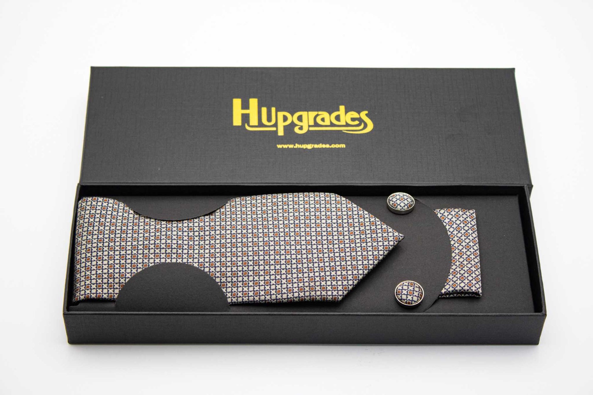 Necktie and Pocket Square | Hupgrades Baron Cufflinks Set Gift Ready!!