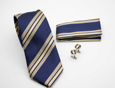 Semi Formal Attire | Hupgrades Ocean Thread Necktie Set Pro Cufflinks!