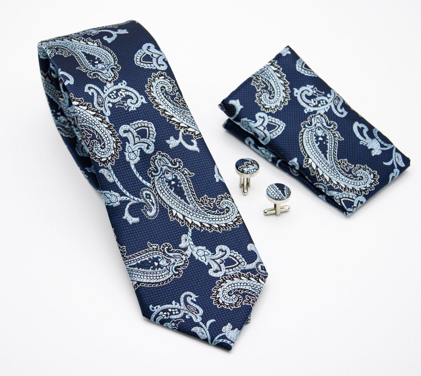 Hupgrades Royal Affair Necktie Pocket Square Cufflinks Set