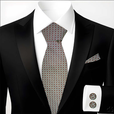 Necktie and Pocket Square | Hupgrades Baron Cufflinks Set Gift Ready!!
