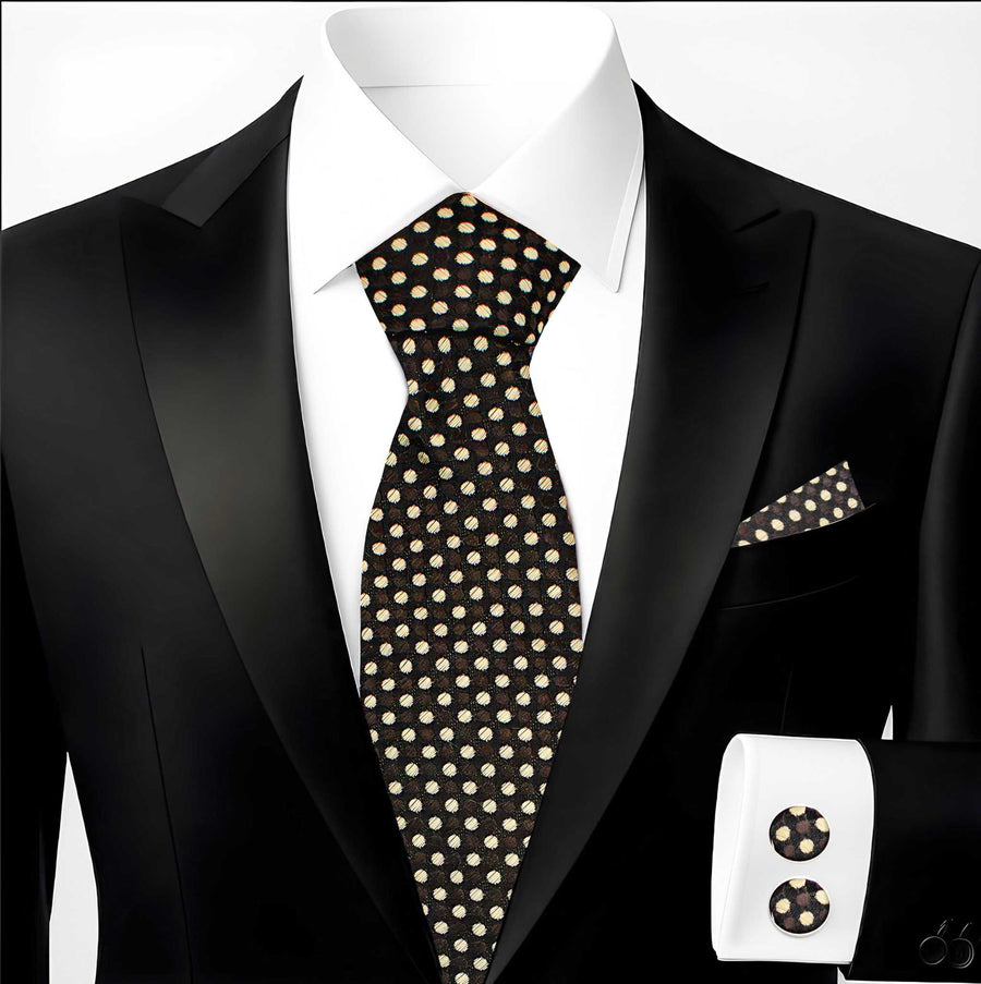 Twilight Necktie Set with Pocket Square & Cufflinks - Luxurious Gift