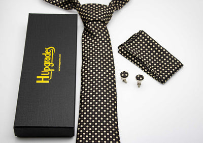 Twilight Necktie Set with Pocket Square & Cufflinks - Luxurious Gift