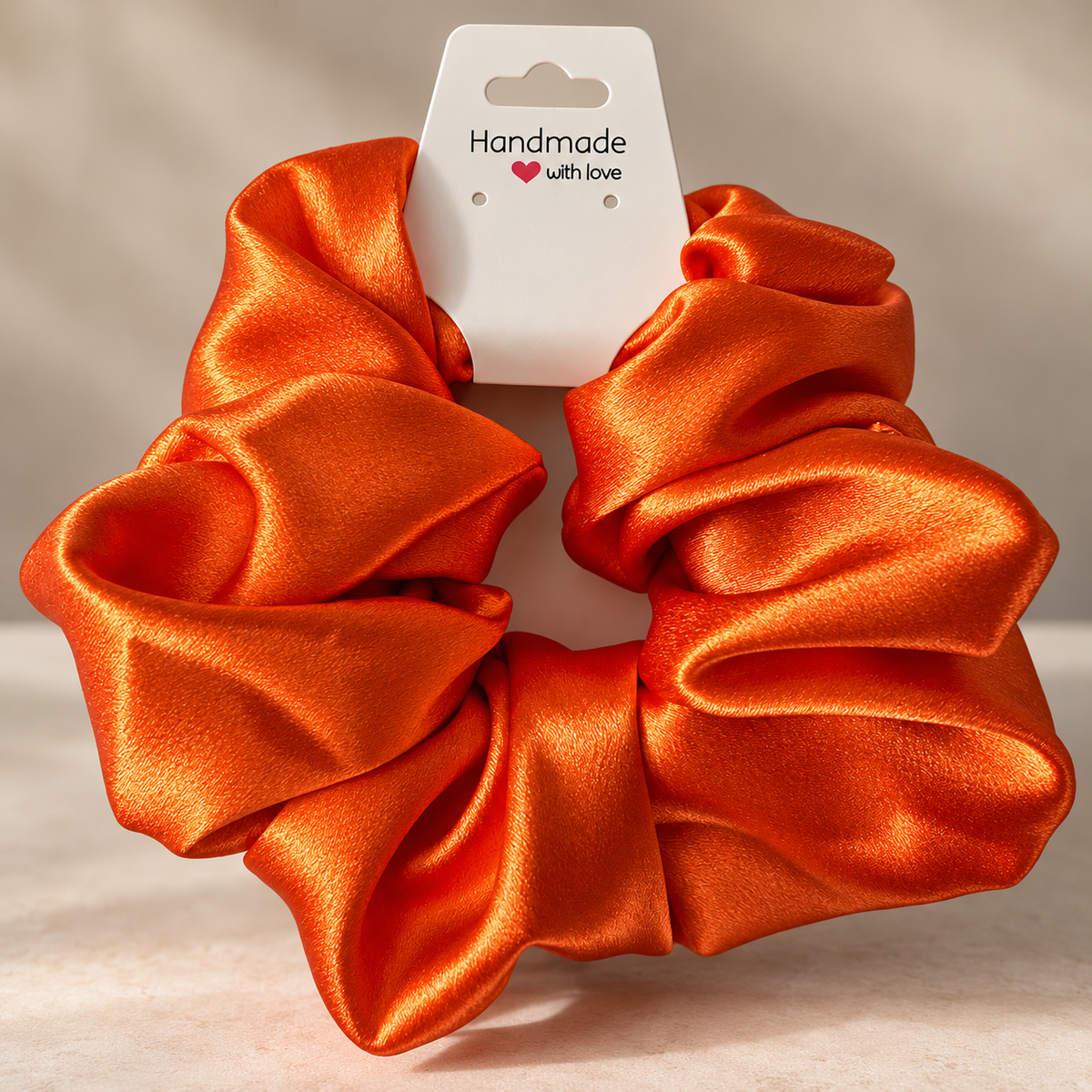Handmade Satin Scrunchie – Oversized Statement Hair Scrunchie with Pearl Details | Elegant Hair Accessory