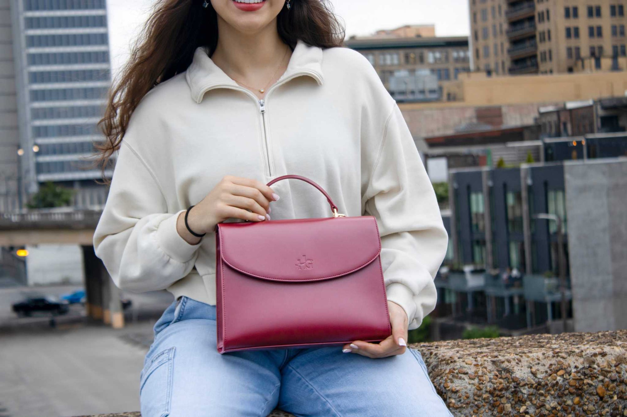 sling bag women - Adorn Handbag | Elegant Spacious Burgundy PU Leather